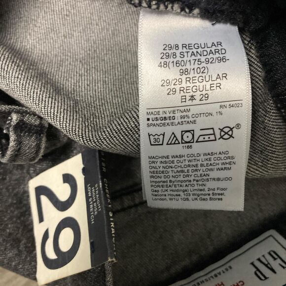 New With Tags GAP Cheeky Straight High Rise Jeans Raw Hem Washed Black Size 29 - Picture 6 of 8
